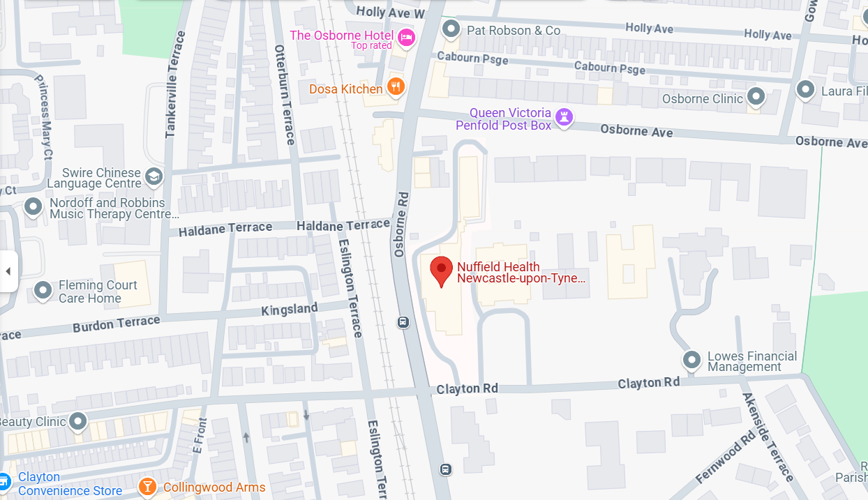 Map of Nuffield Health