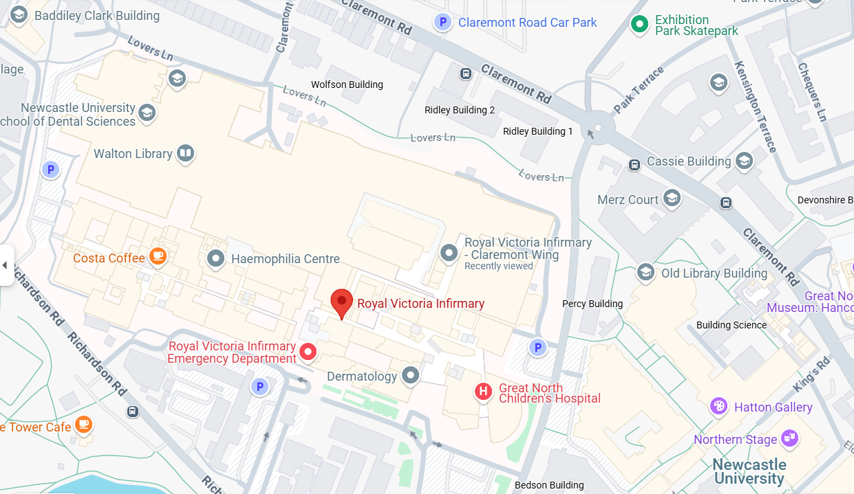 Map of Royal Victoria Infirmary
